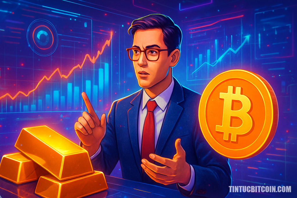 Nhà phân tích cảnh báo vàng đạt đỉnh mua khi dòng tiền sang Bitcoin