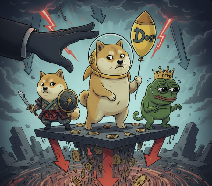 Meme coin: Dogecoin, Shiba Inu, Pepe đối mặt với rủi ro giảm giá