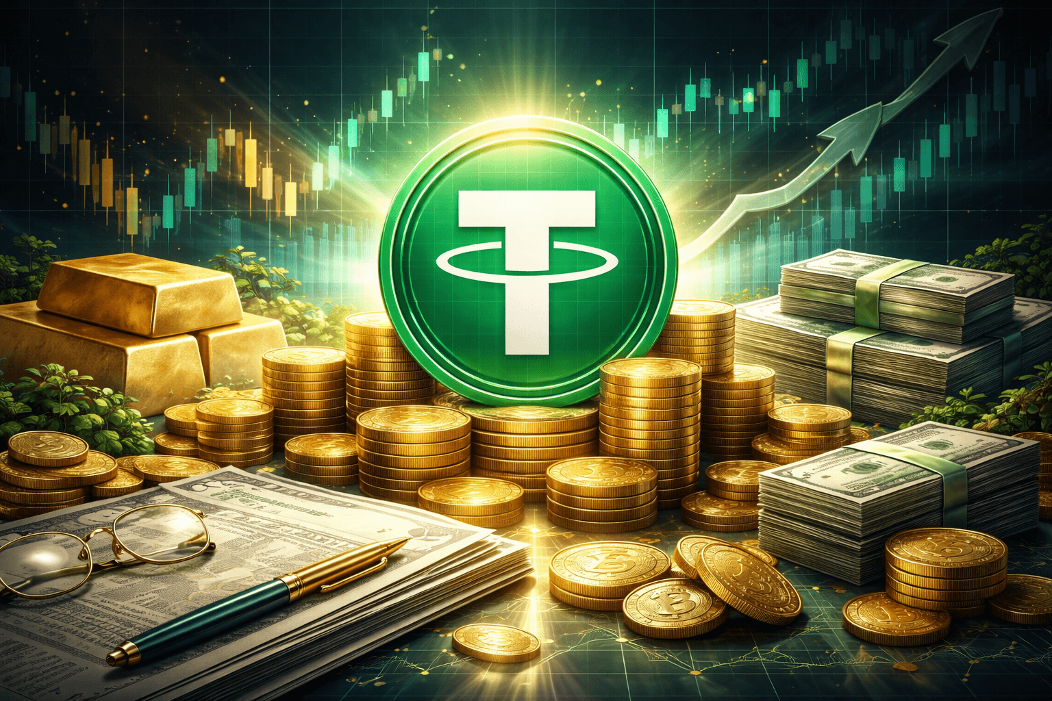 Tether báo lãi hơn 10 tỷ USD năm 2025, tăng mạnh dự trữ trái phiếu Mỹ và vàng