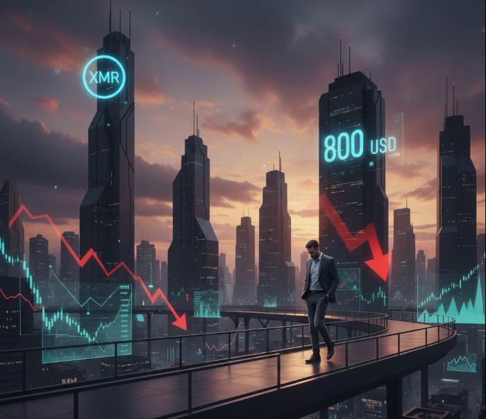 Monero (XMR) có thể bước vào nhịp điều chỉnh sâu khi đà tăng suy yếu tại mốc 800 USD