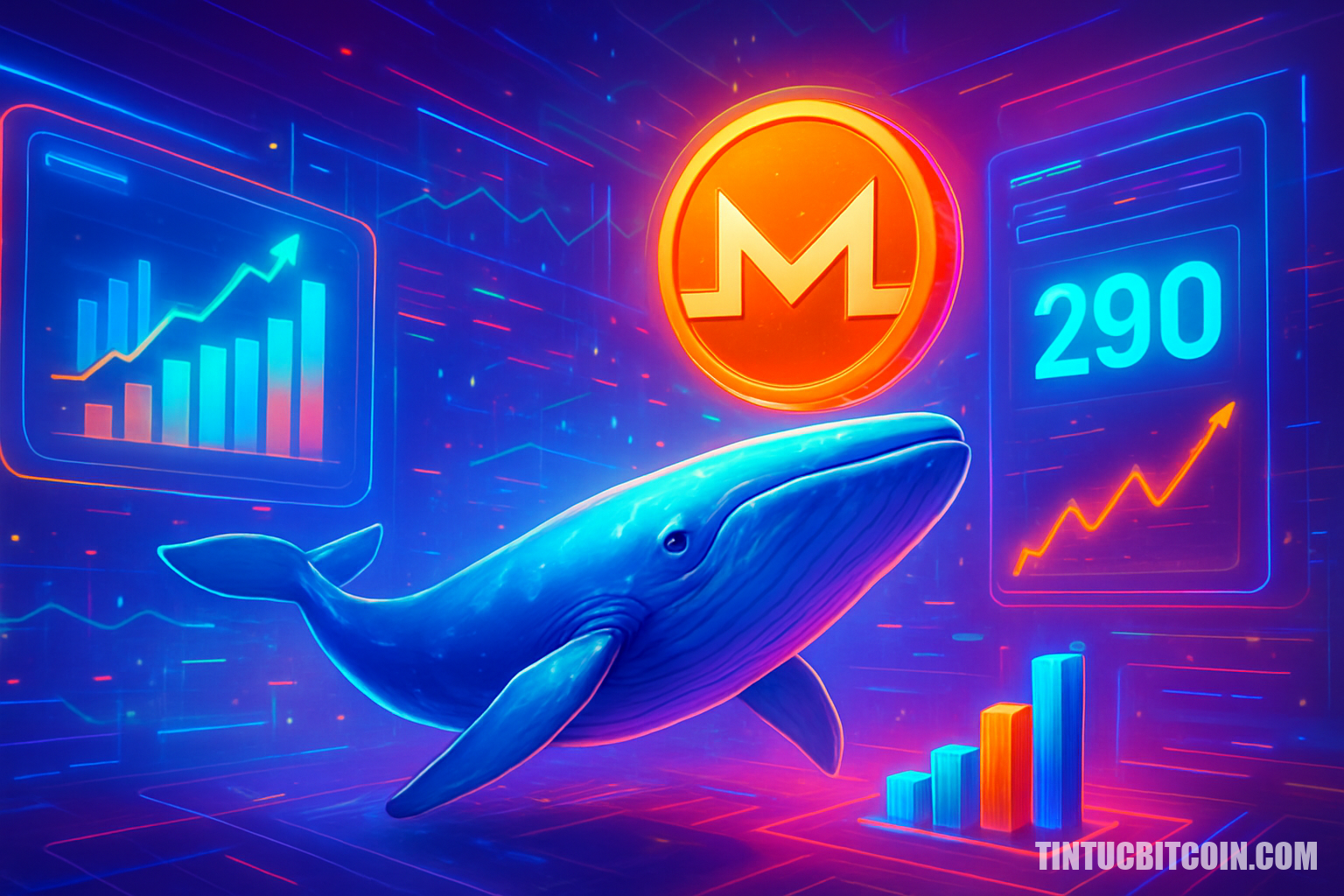 Cá voi mua thêm 7.000 XMR, Monero trụ vững mốc 290 USD?