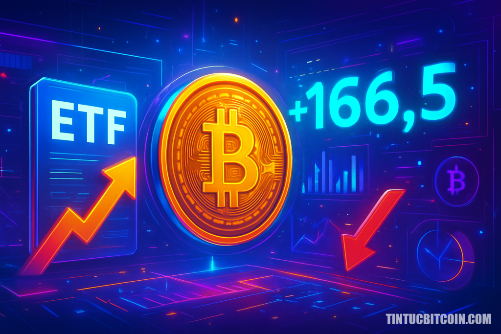 Các ETF Bitcoin hút ròng 166,5 triệu USD dù giá BTC giảm