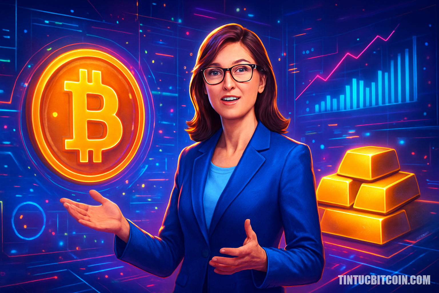 Cathie Wood lý giải vì sao tổ chức đặt cược cả Bitcoin và vàng
