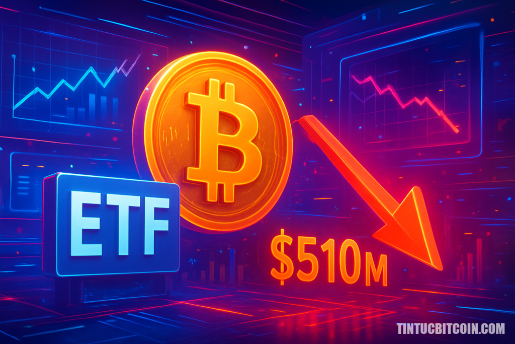ETF Bitcoin ghi nhận dòng tiền rút ròng 510 triệu USD