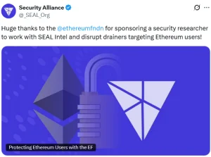 Ethereum Foundation hợp tác với SEAL để chống lại các phần mềm rút tiền từ ví điện tử
