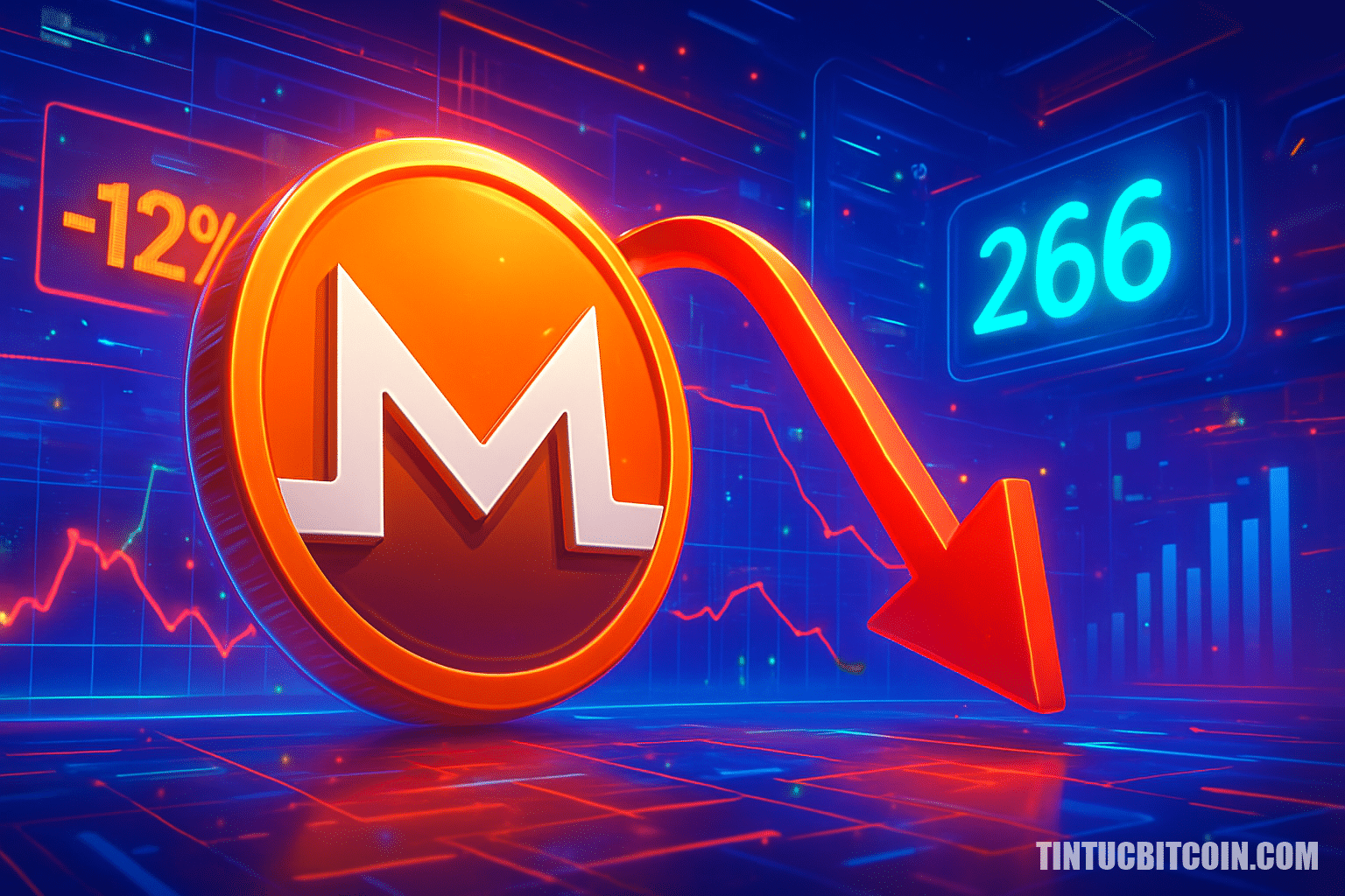 Monero giảm 12% trong 1 ngày, XMR hướng về 266 USD?