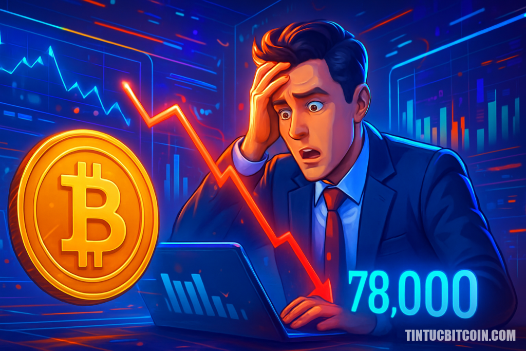 Nhà đầu tư bị thanh lý 1,3 tỷ USD khi Bitcoin rơi về 78.000 USD
