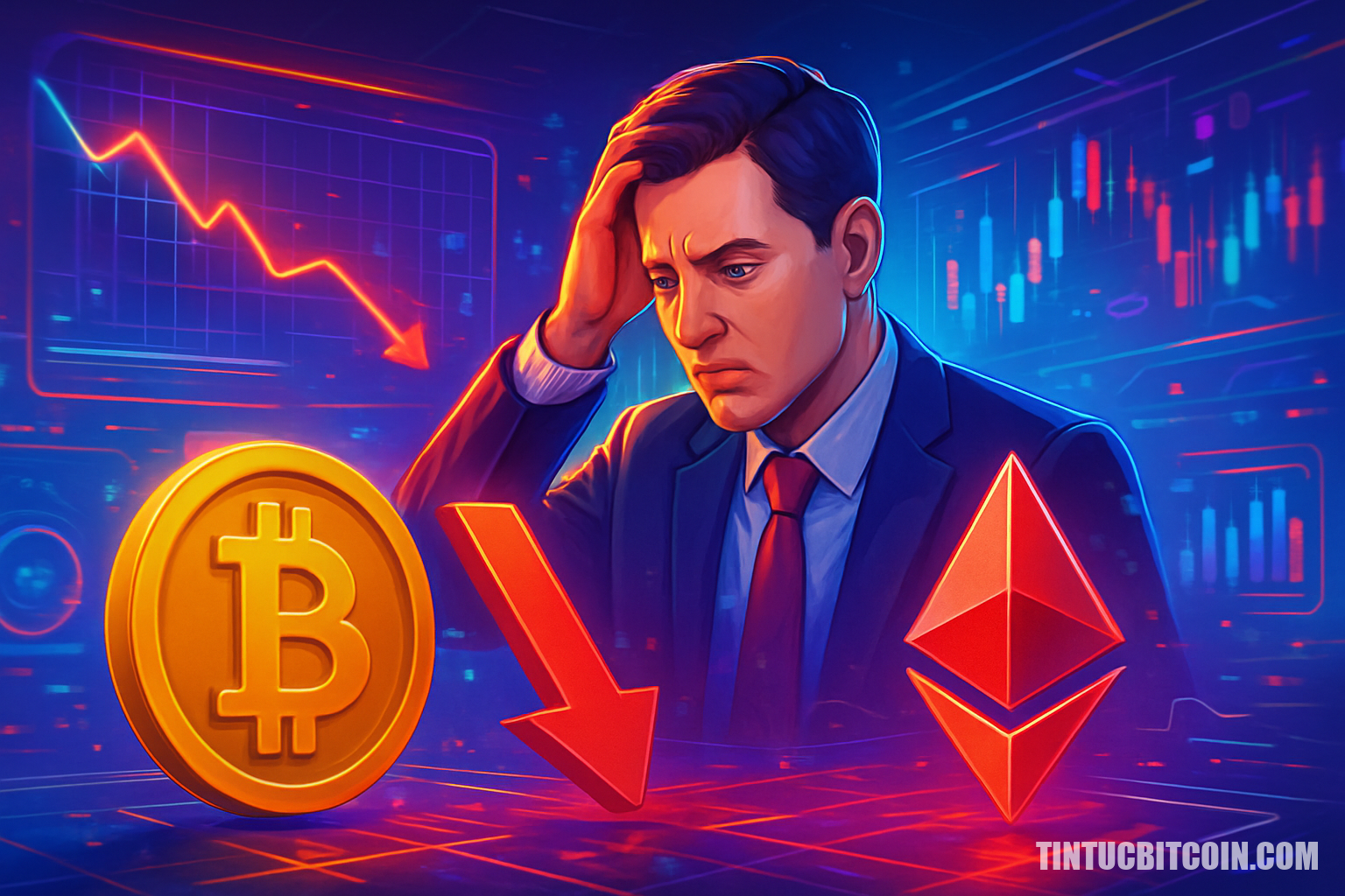 Nhà đầu tư chuyển sang risk-off, Bitcoin và Ethereum cùng giảm
