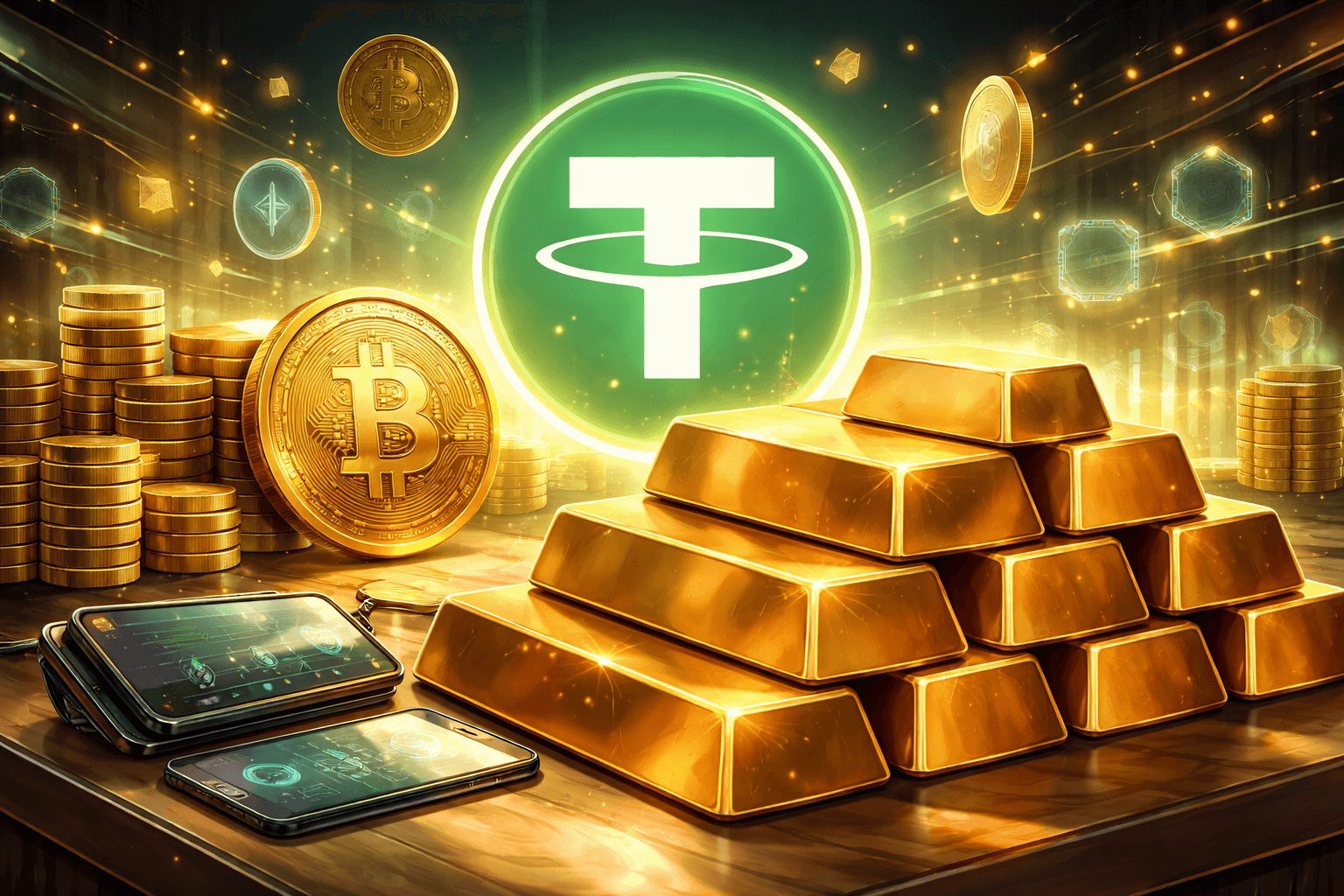 Tether âm thầm tích lũy 27 tấn vàng, nay rót 150 triệu USD để phân phối cho người dùng crypto