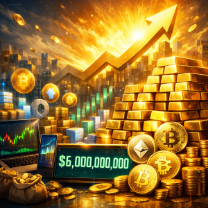 Thị trường hàng hóa được mã hóa vượt mốc 6 tỷ đô la trong bối cảnh giá vàng tăng mạnh chưa từng có