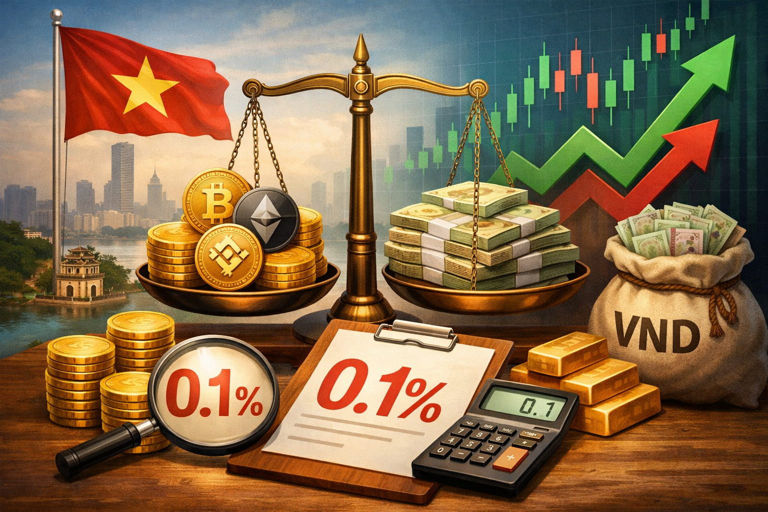 Việt Nam sẽ đánh thuế tiền điện tử tương tự như cổ phiếu với mức thuế giao dịch 0,1%