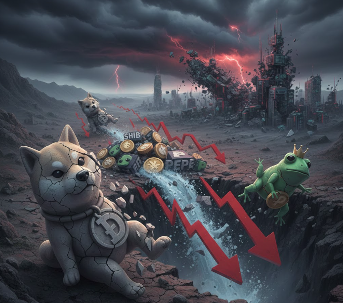 Memecoin: Dogecoin, Shiba Inu và Pepe tiếp tục lao dốc dưới áp lực bán gia tăng